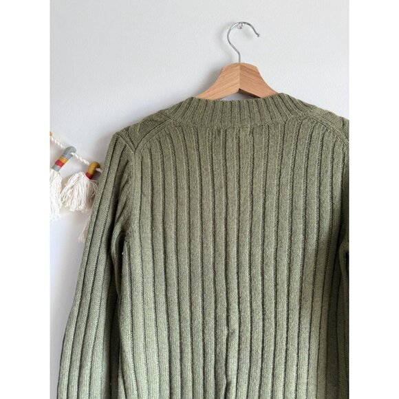 Vintage Eddie Bauer Wool Green Fisherman Cable Knit Sweater Old Money Y2k NWT S - Picture 6 of 8